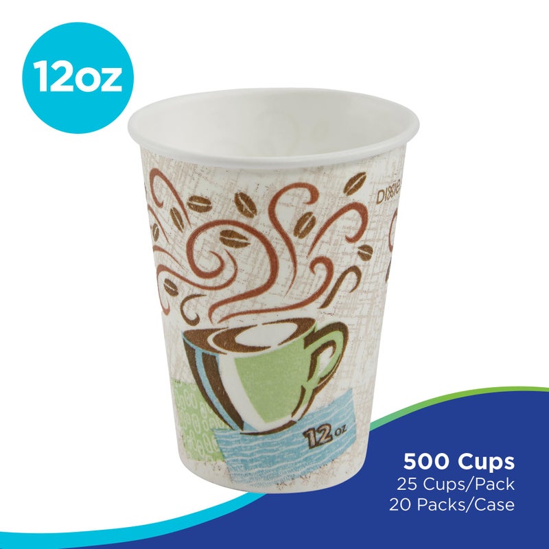 Georgia-Pacific Dixie PerfecTouch 12 oz Paper Coffee Cups By GP PRO, Coffee Haze Design, 500 Count (25 Disposable Cups Per Sleeve, 20 Sleeves Per Case), 5342DX - Image 2